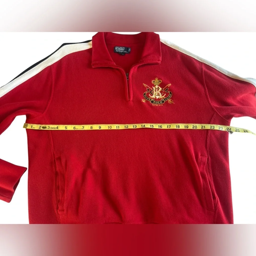 Vintage Polo by Ralph Lauren Red Zip Up Sweater with High Collar